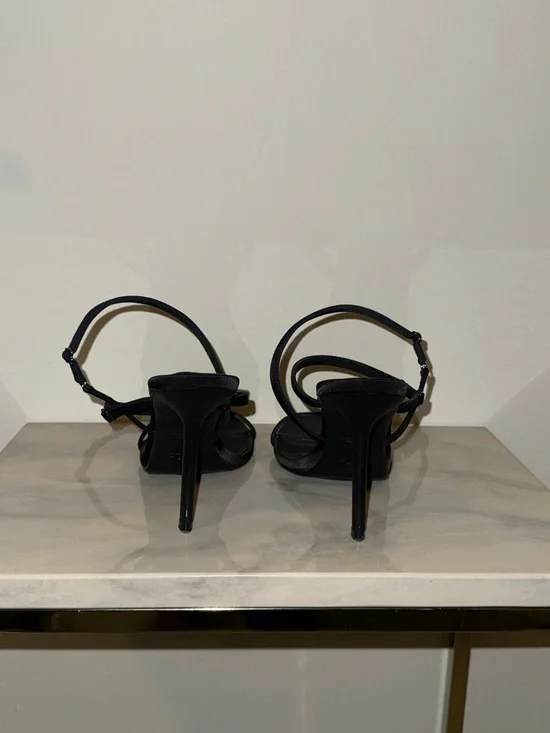 Zara Black Strappy Pointed-Heel Sandals - Picture 3 of 4